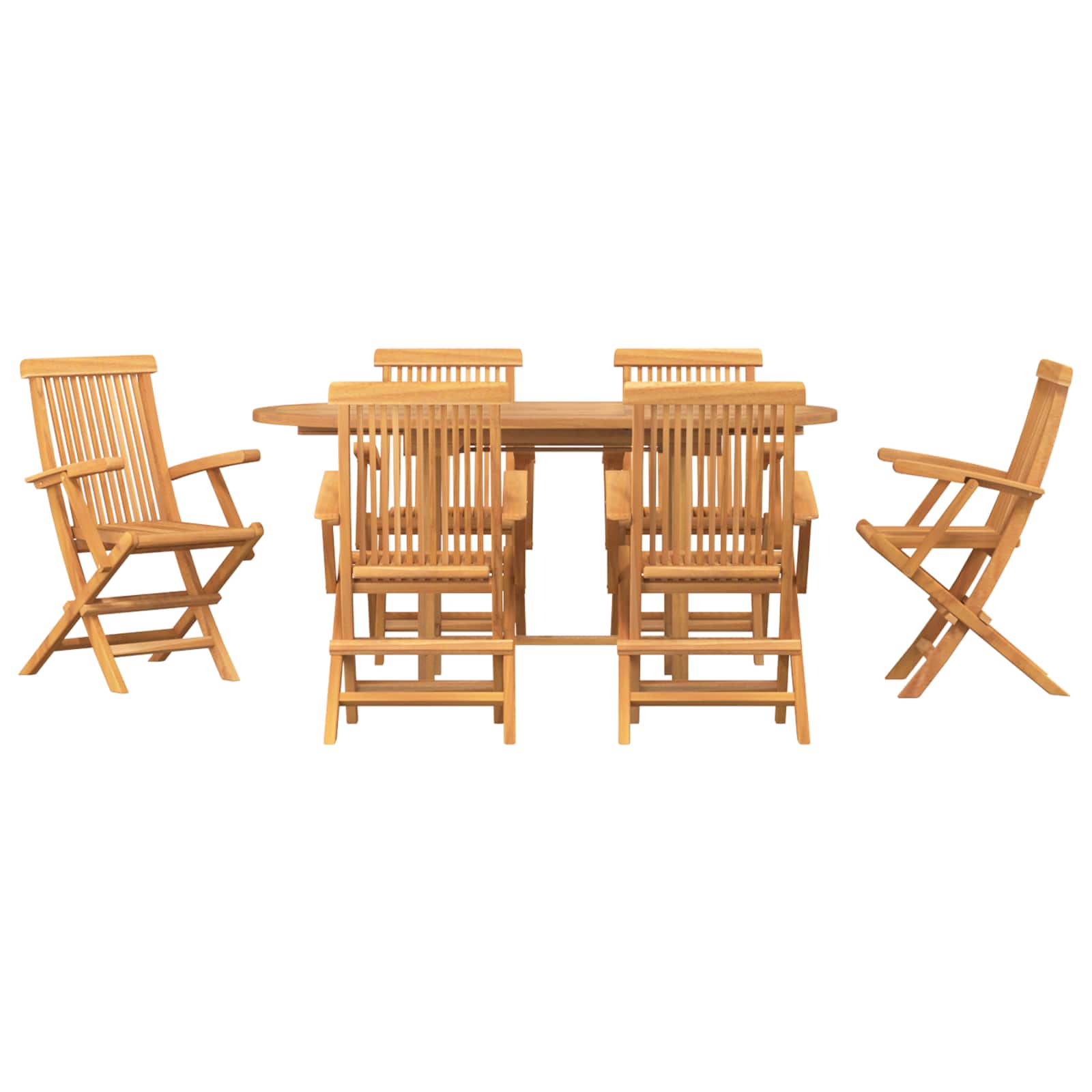 Sodo valgomojo komplektas 7 pcs Ruda 160 x 80 x 75 cm