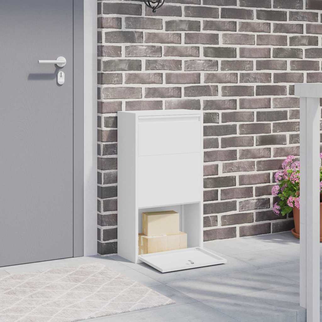 Parcel drop box with storage White 44 x 22 x 82 cm Steel