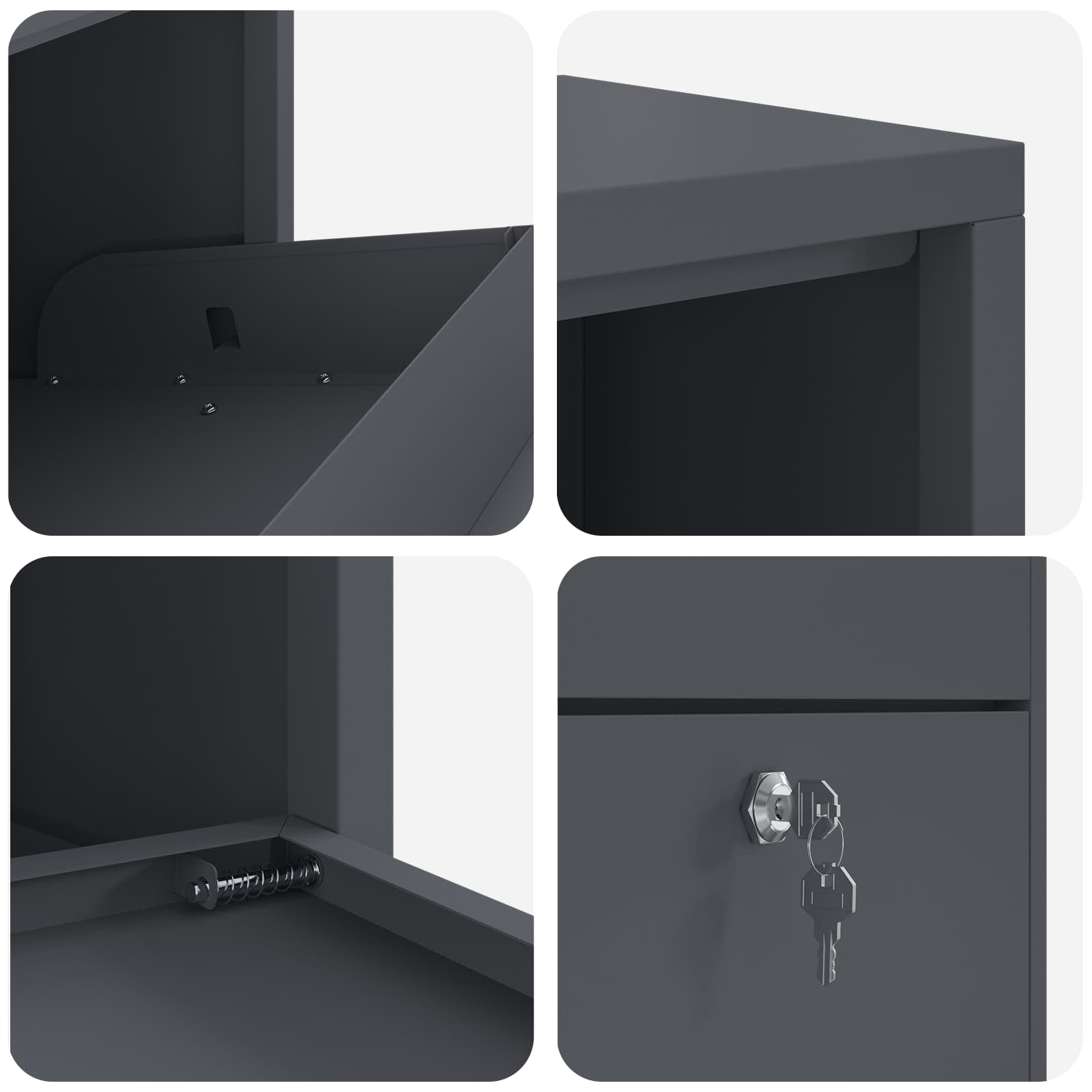 Parcel Box with Storage Anthracite 44 x 22 x 82 cm Steel