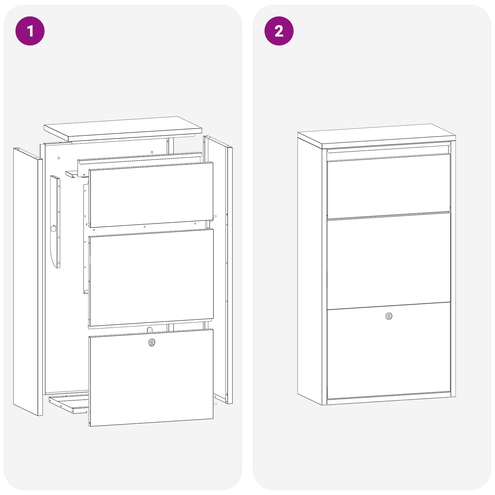 Parcel Box with Storage Anthracite 44 x 22 x 82 cm Steel