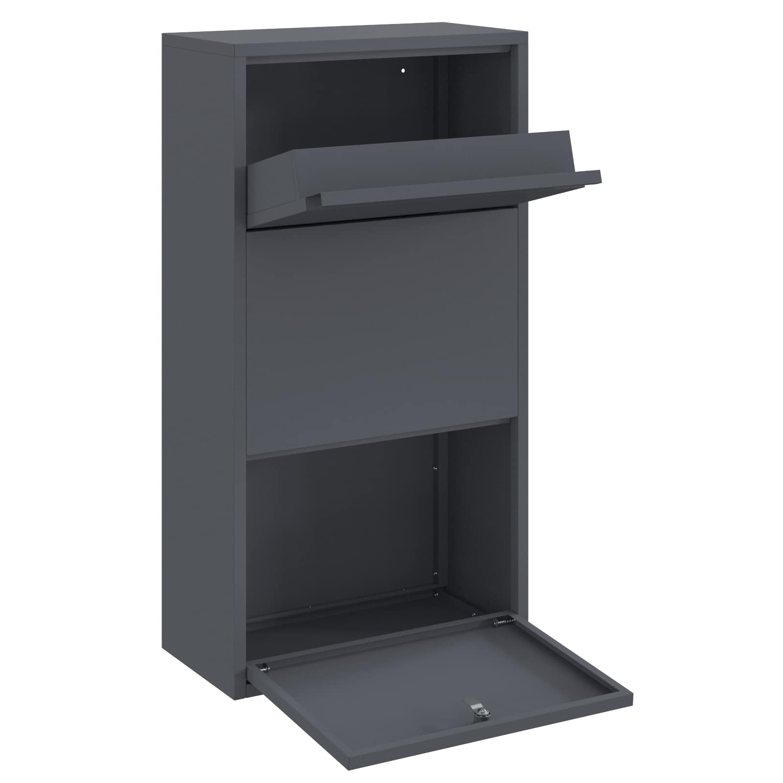Parcel Box with Storage Anthracite 44 x 22 x 82 cm Steel