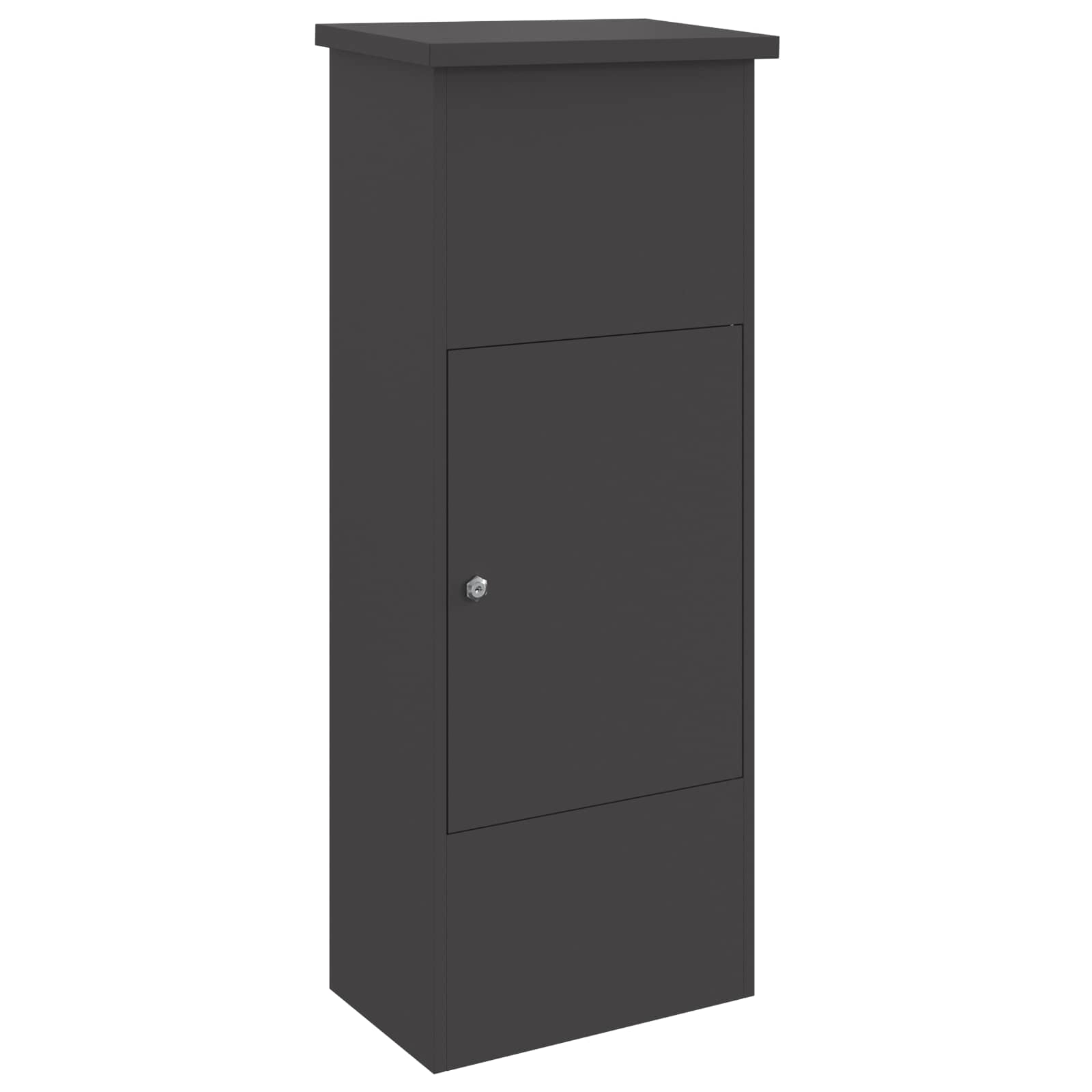 Parcel Box with Storage Black 44.5 x 29 x 110.5 cm Steel