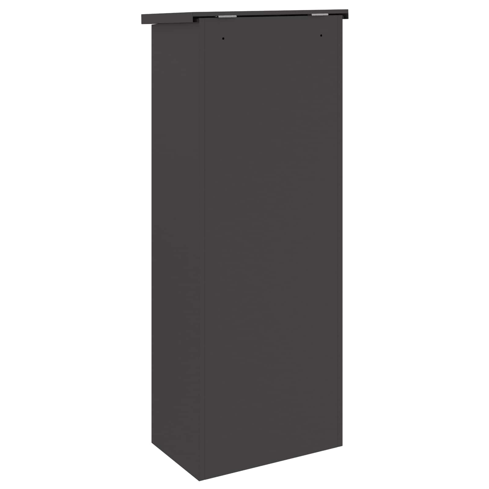 Parcel Box with Storage Black 44.5 x 29 x 110.5 cm Steel