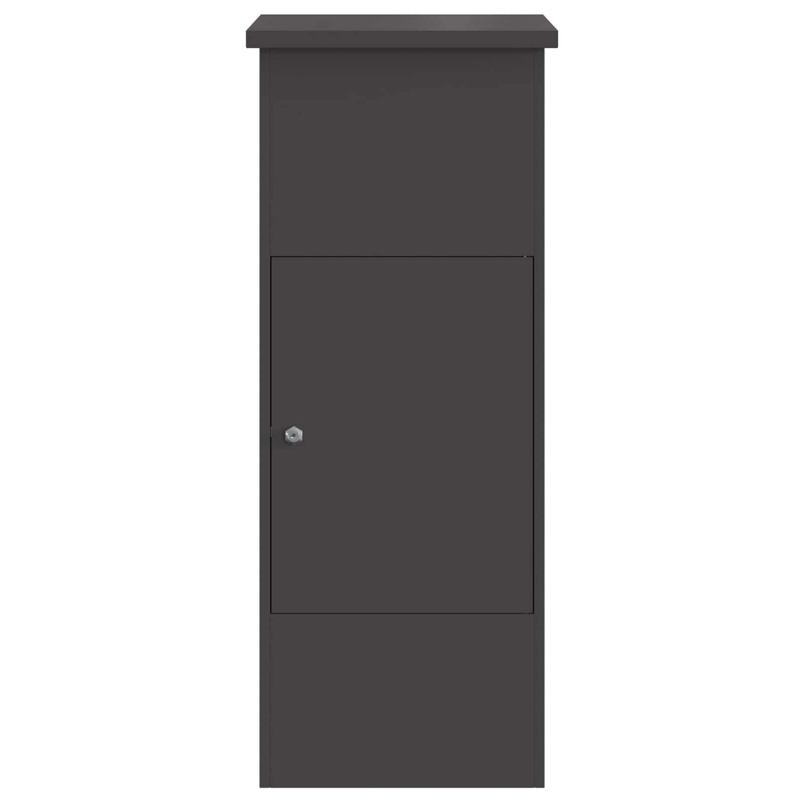 Parcel Box with Storage Black 44.5 x 29 x 110.5 cm Steel