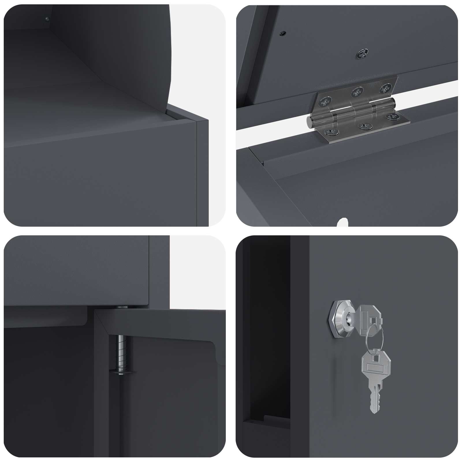 Parcel Box with Storage Anthracite 47.5 x 38 x 59 cm Steel