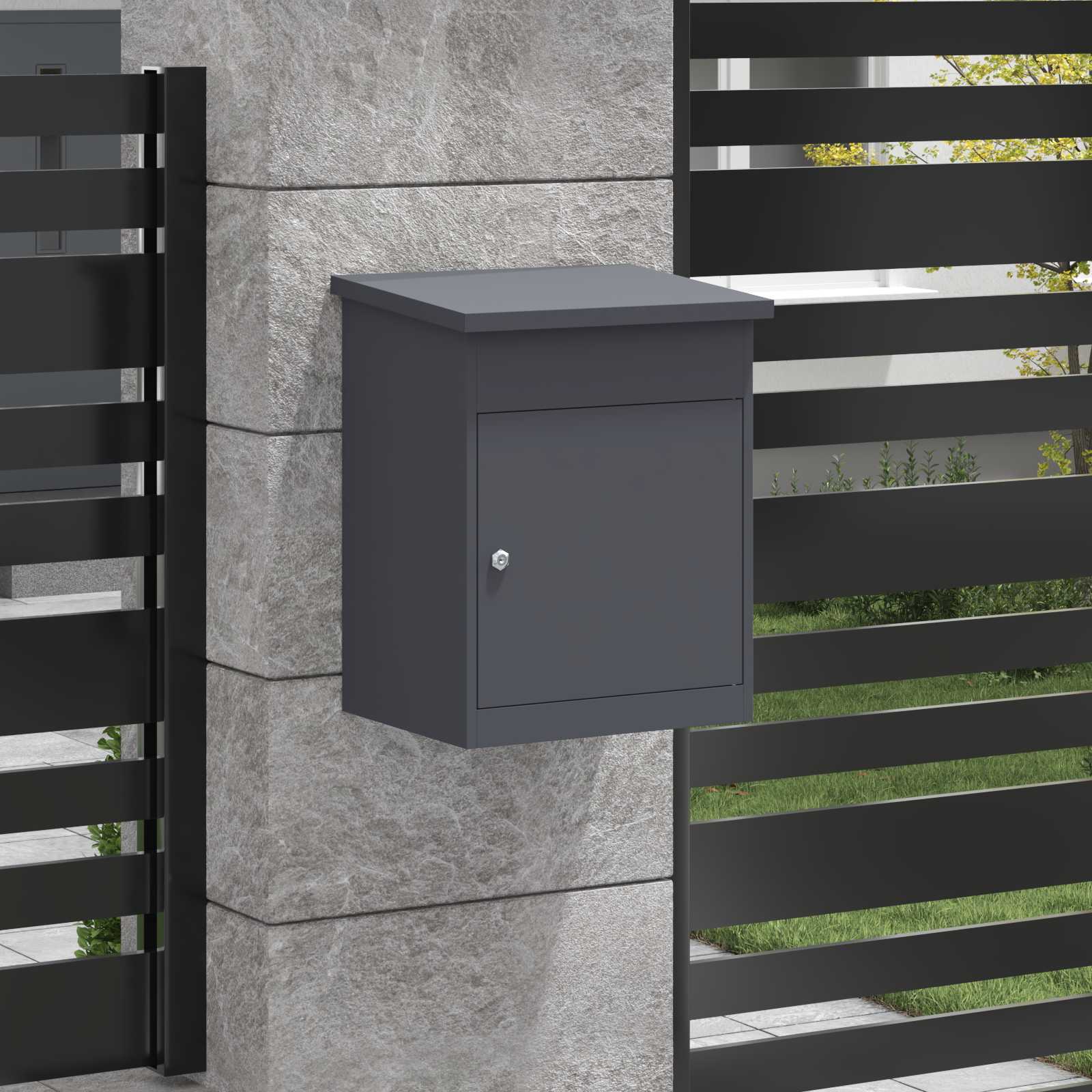 Parcel Box with Storage Anthracite 47.5 x 38 x 59 cm Steel