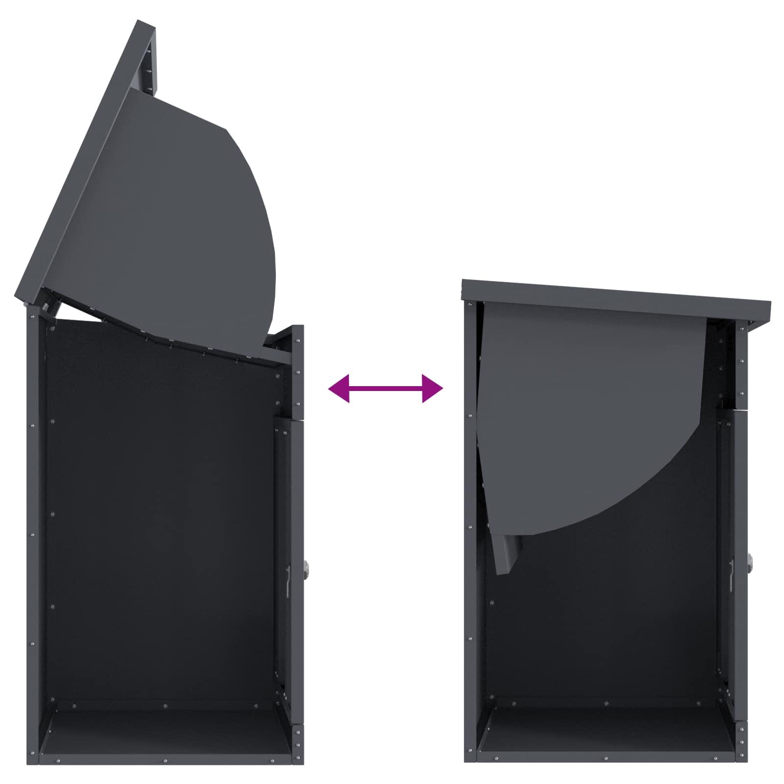 Parcel Box with Storage Anthracite 47.5 x 38 x 59 cm Steel