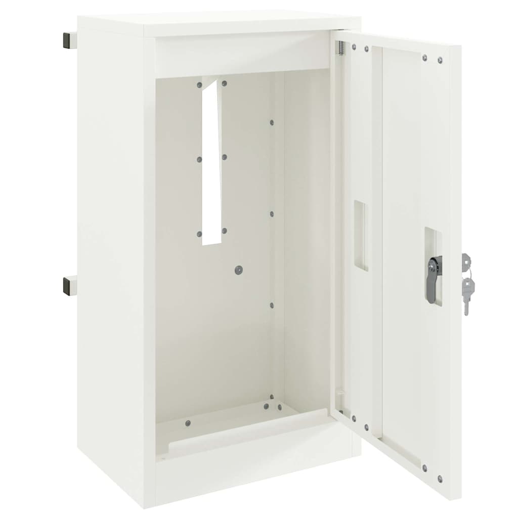 mailbox su saugykla su durimis Balta 30 x 20 x 55 cm Plienas