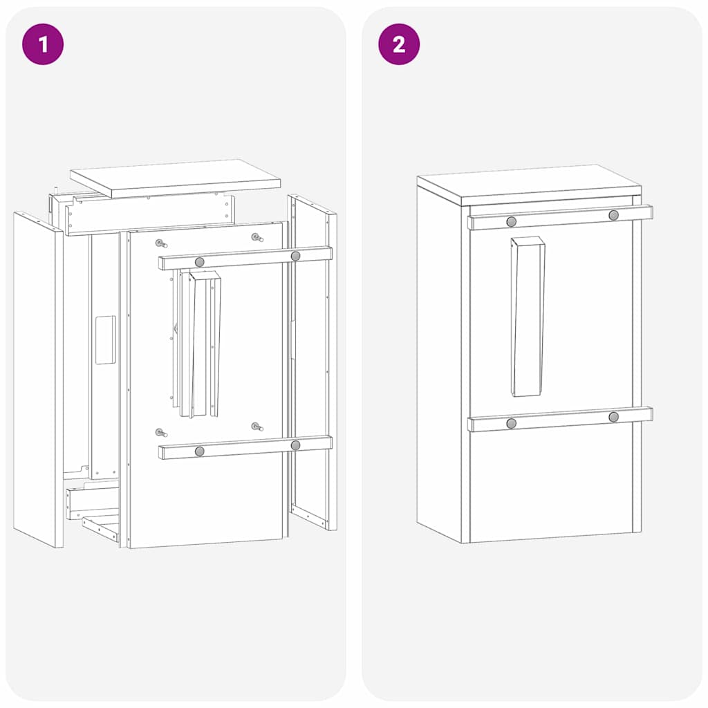 mailbox su saugykla Juoda 30 x 20 x 55 cm Cinkuota plienas