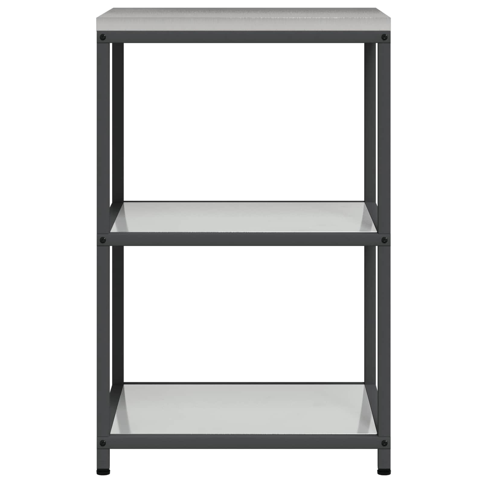 Kitchen Storage with Shelf Silver 60 x 50 x 92 cm Steel