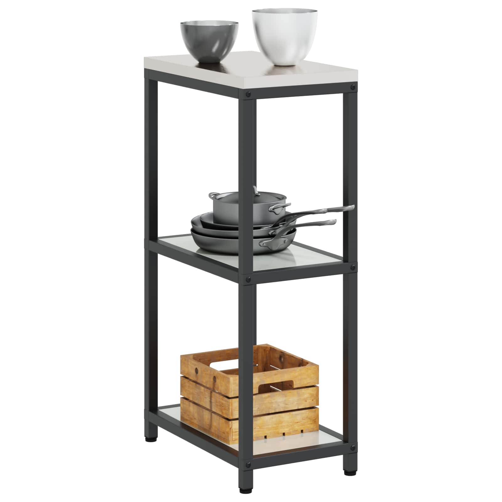 Virtuves uzglabāšanas plaukts Sudraba 60 x 50 x 92 cm Tērauds