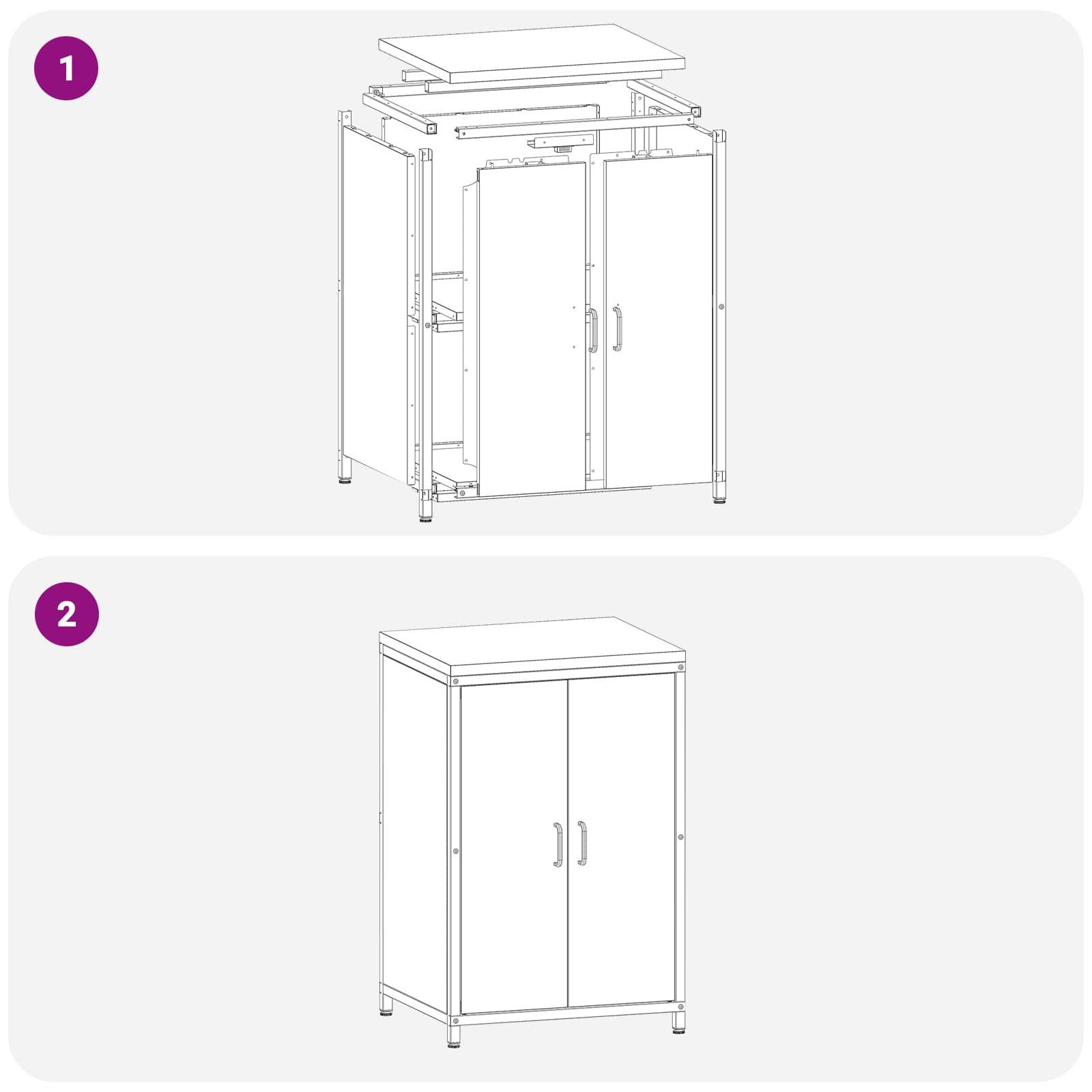 Kitchen Storage with Shelf Silver 60 x 50 x 92 cm Steel