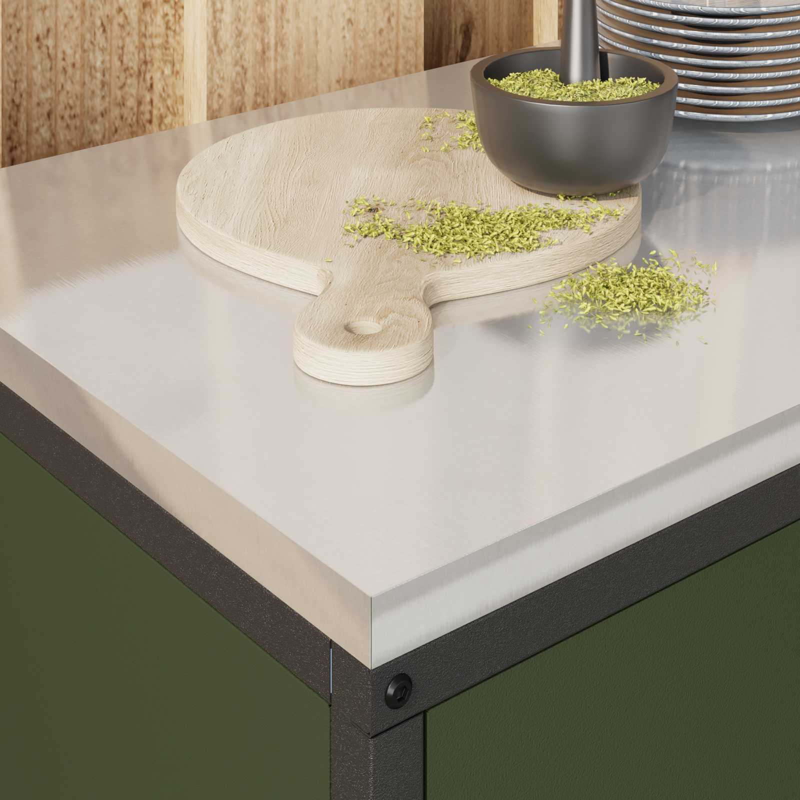 Kitchen storage Olive green 60 x 50 x 92 cm Steel