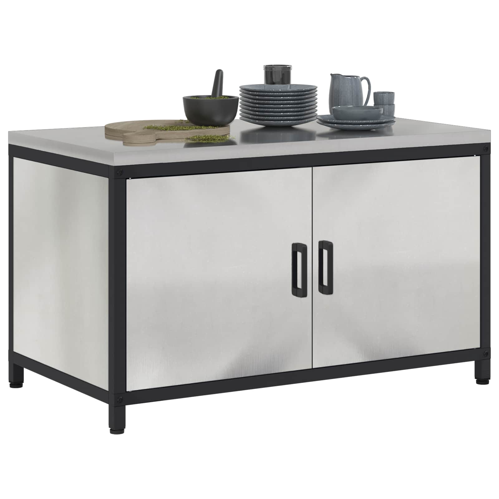 Virtuves uzglabāšanas plaukts Sudraba 60 x 50 x 92 cm Tērauds