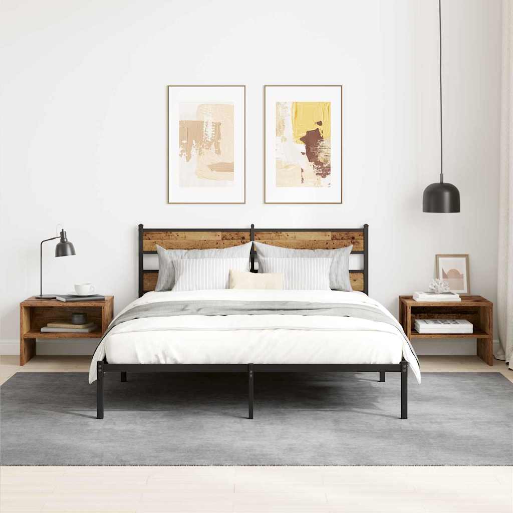 Bedside table 2 pcs Solid reclaimed wood 40 x 40 x 30 cm