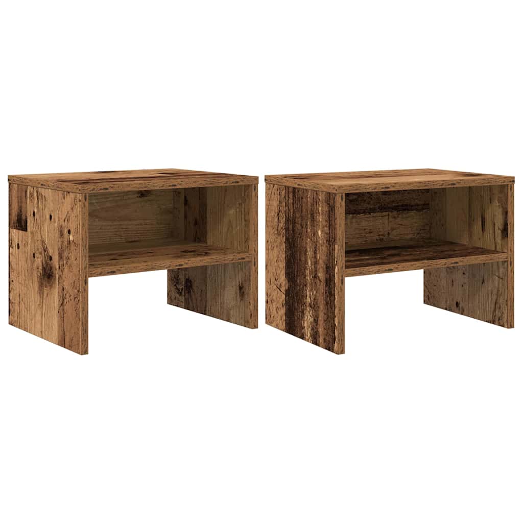 Bedside table 2 pcs Solid reclaimed wood 40 x 40 x 30 cm