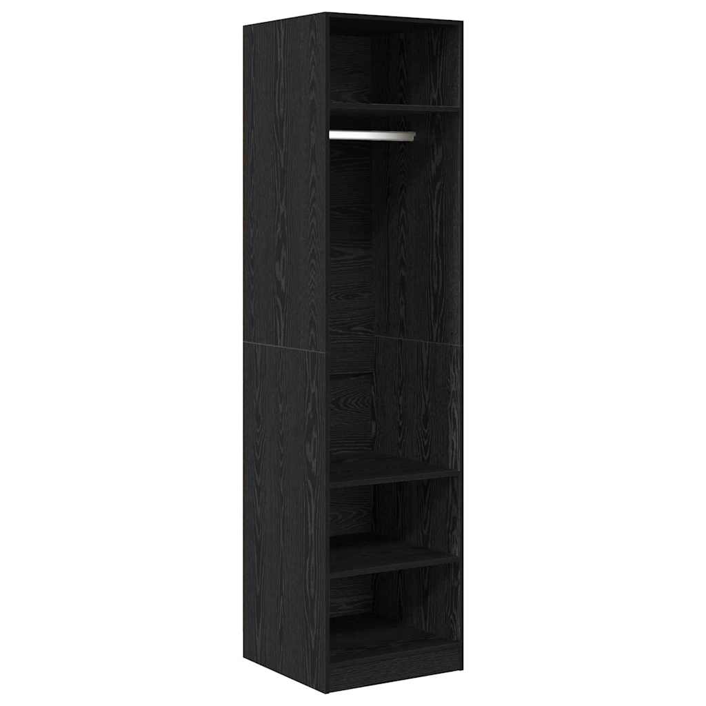Wardrobe with shelf with storage black oak Engineered wood