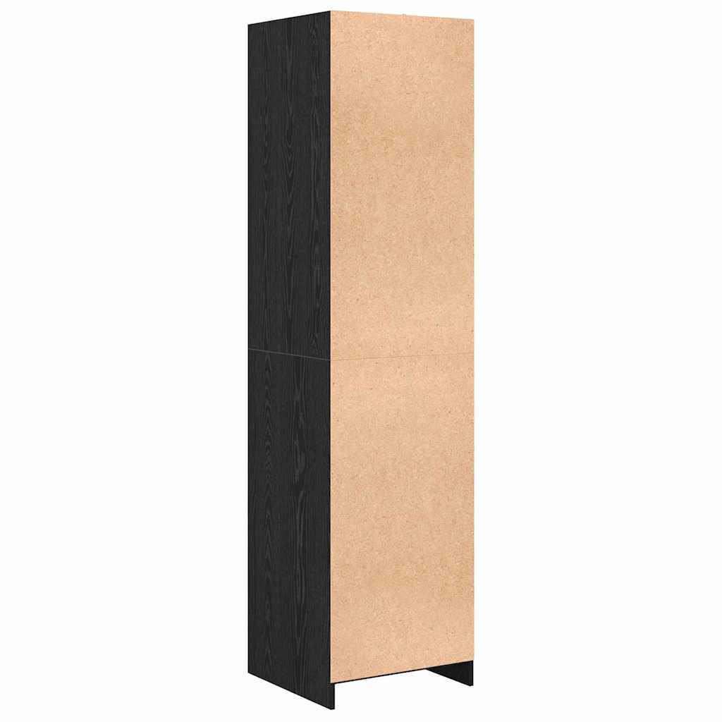 Wardrobe with shelf with storage black oak Engineered wood
