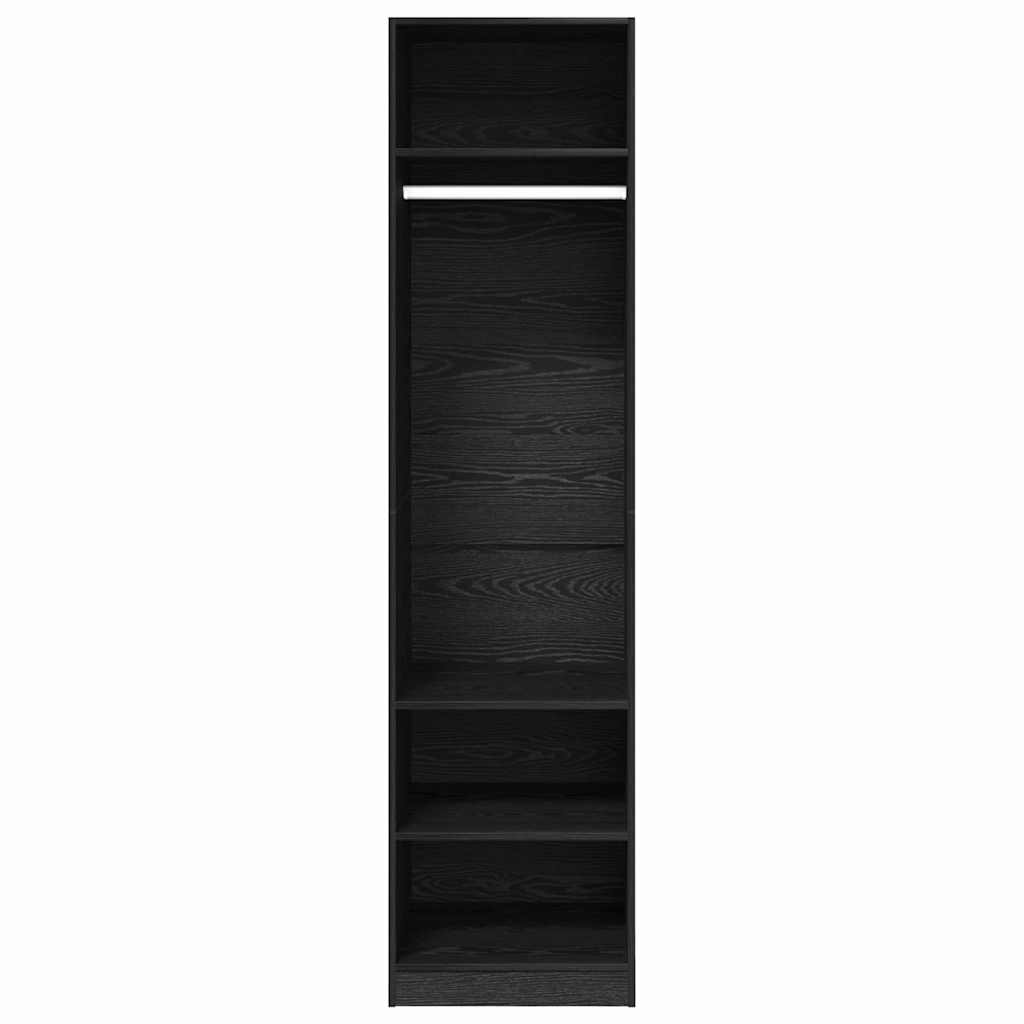 Wardrobe with shelf with storage black oak Engineered wood