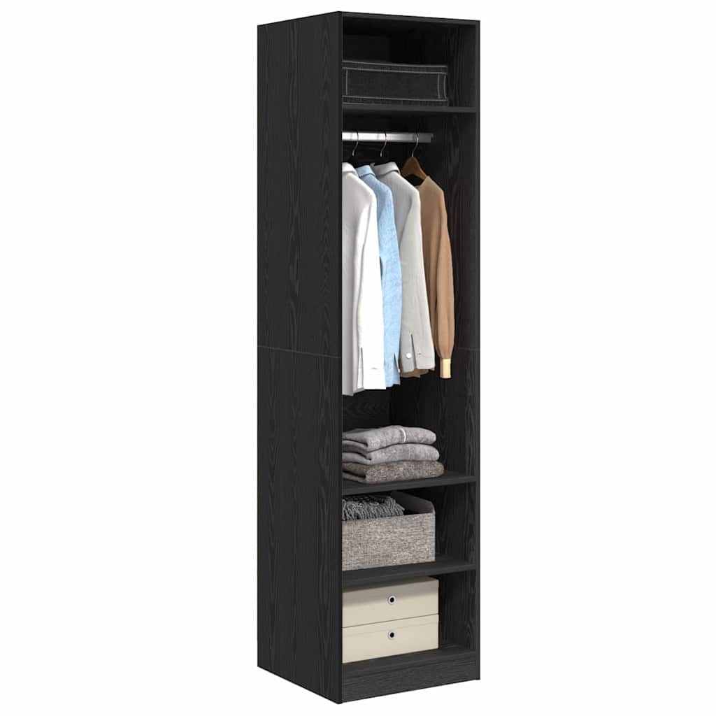 Wardrobe with shelf with storage black oak Engineered wood