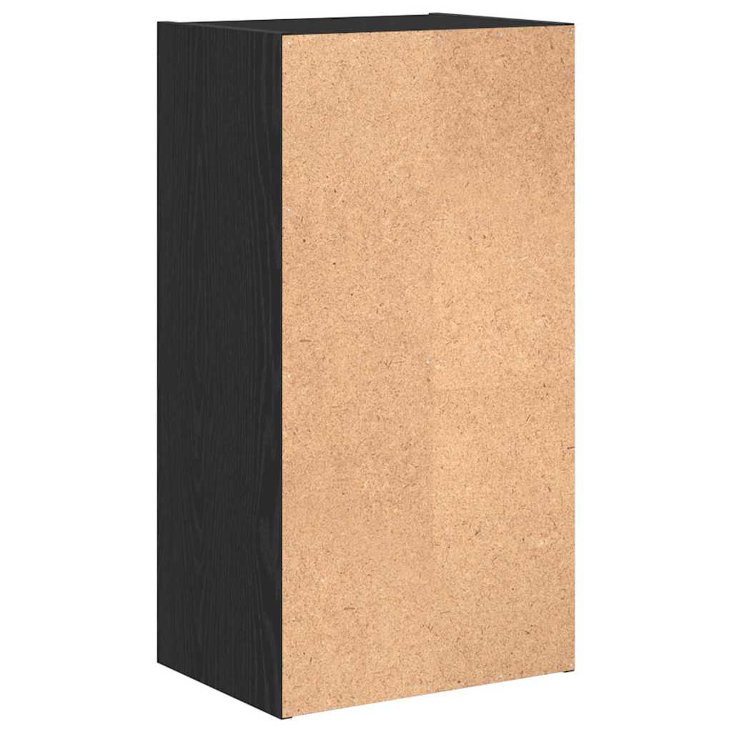 Grāmatu plaukts melns ozols 40 x 30 x 77 cm Inženierijas koks