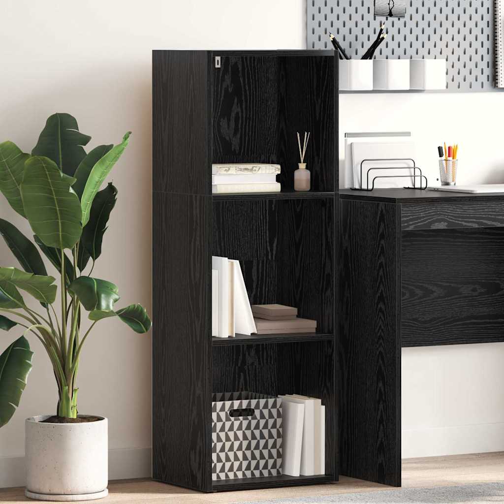 Bookcase black oak 40 x 30 x 114 cm Engineered wood
