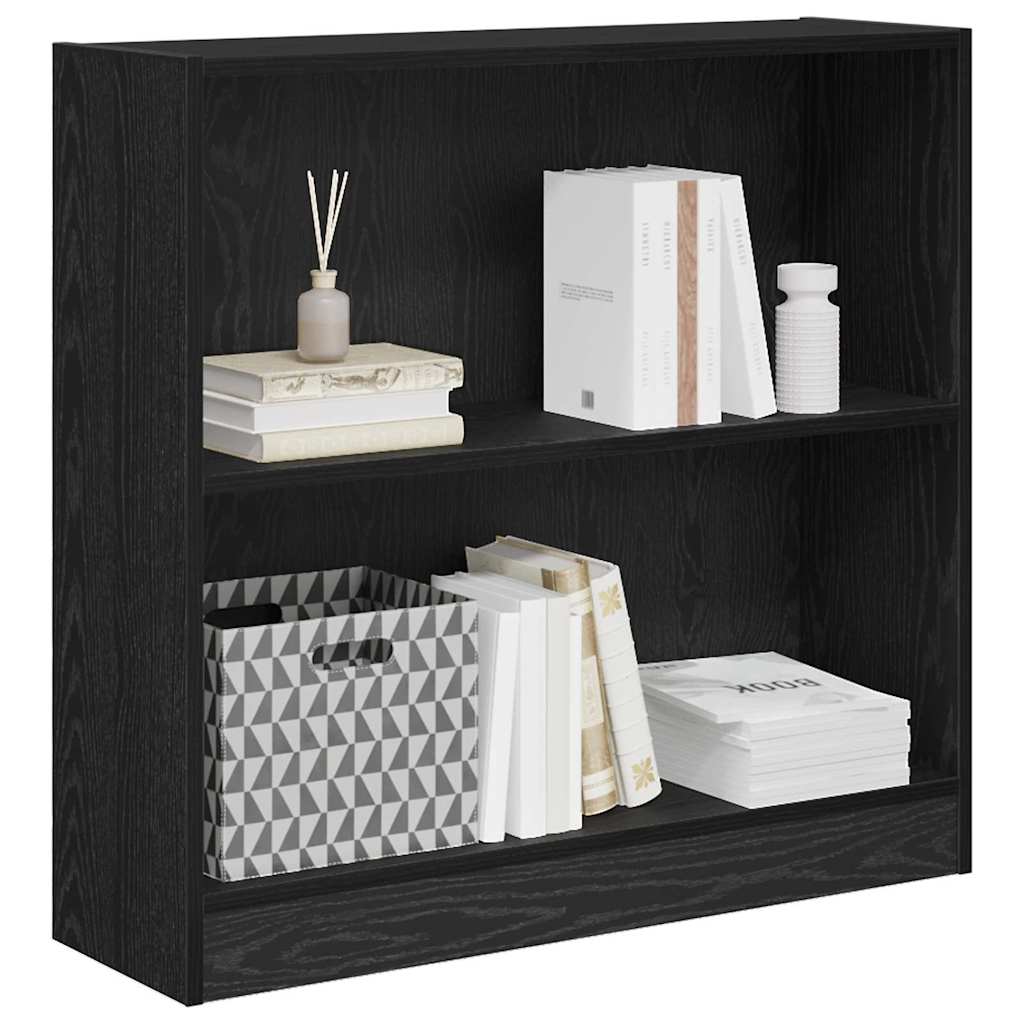 Grāmatu plaukts melns ozols 80 x 24 x 109 cm Inženierijas koks