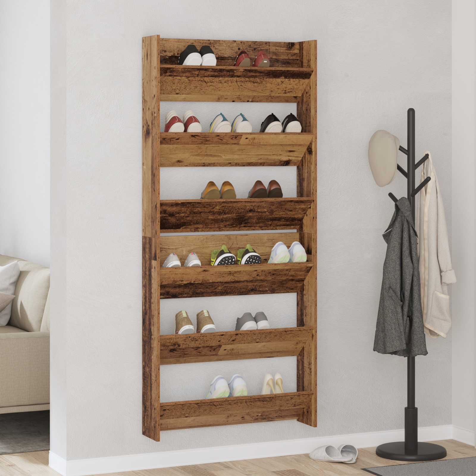 Batu skrynia su lentyna 2 pcs Sena mediena 84 x 18 x 90 cm