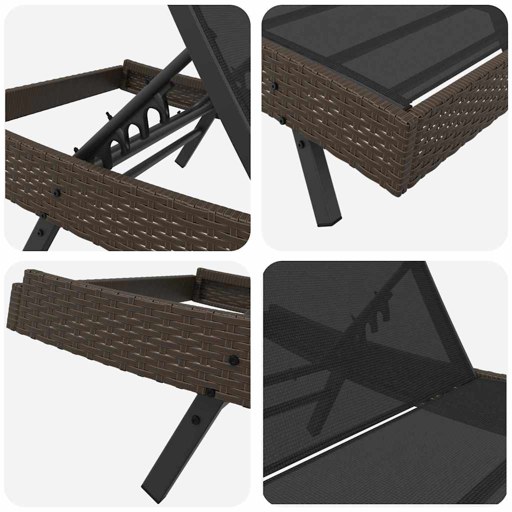 Saulės gultai 3 pcs Ruda 40 x 40 x 40.5 cm poliratanas