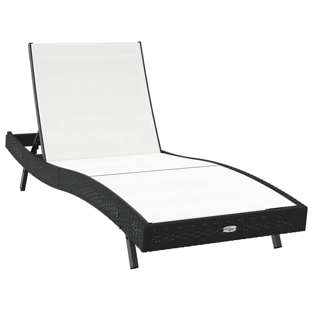 Sun loungers 3 pcs Black and White 40 x 40 x 40.5 cm poly rattan