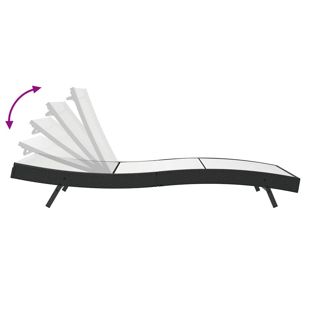 Sun loungers 3 pcs Black and White 40 x 40 x 40.5 cm poly rattan