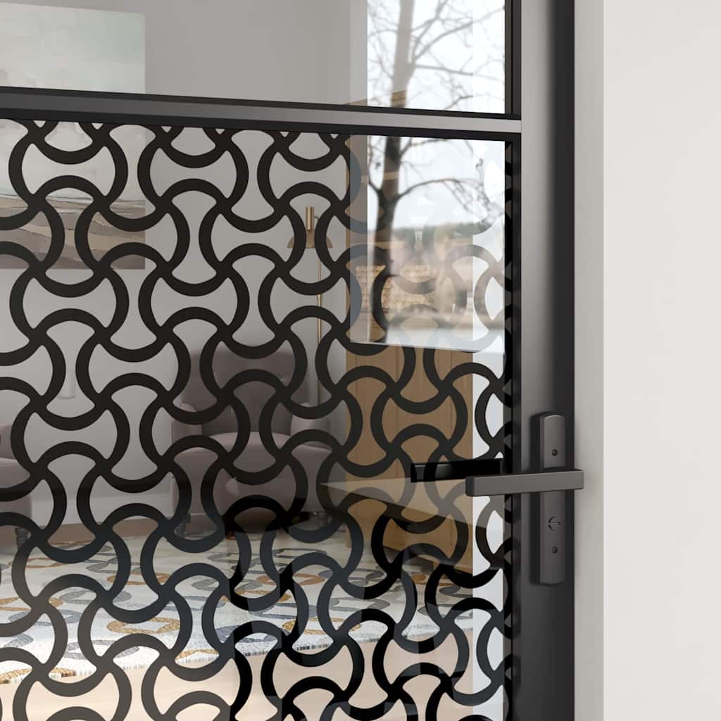 Vidaus durys Juoda 76 x 201.5 cm Grūdintas stiklas ir aliuminis