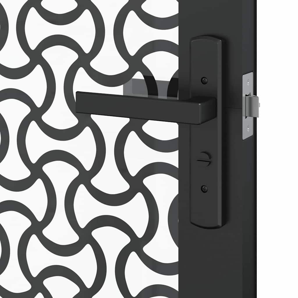 Vidaus durys Juoda 83 x 201.5 cm Grūdintas stiklas ir aliuminis