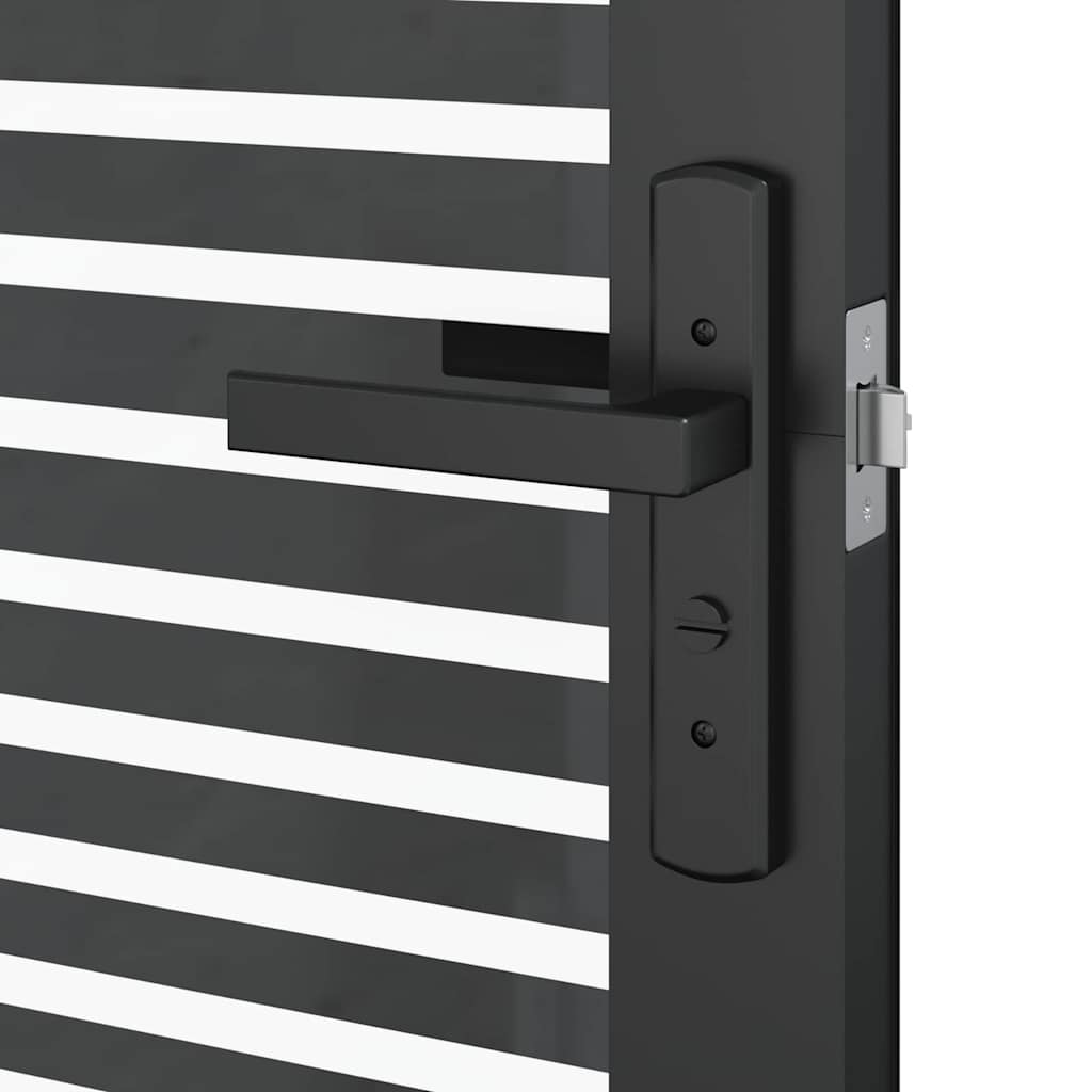 Vidaus durys Juoda 76 x 201.5 cm Grūdintas stiklas ir aliuminis