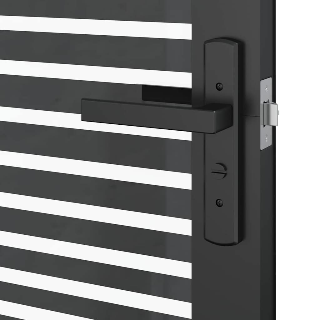 Vidaus durys Juoda 83 x 201.5 cm Grūdintas stiklas ir aliuminis