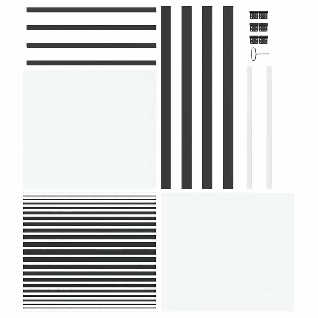 Vidaus durys Juoda 83 x 201.5 cm Grūdintas stiklas ir aliuminis