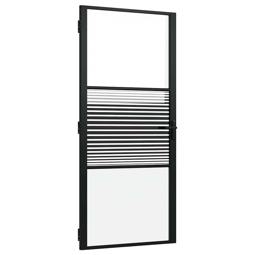 Iekšdurvis Melnas 93 x 201.5 cm Rūdīts stikls un alumīnijs
