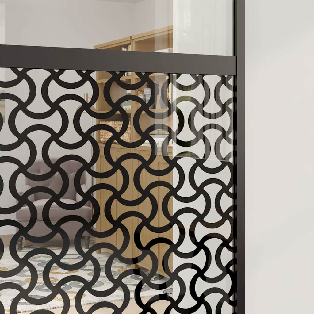 Slankios durys Juoda 76 x 205 cm Grūdintas stiklas, aliuminis