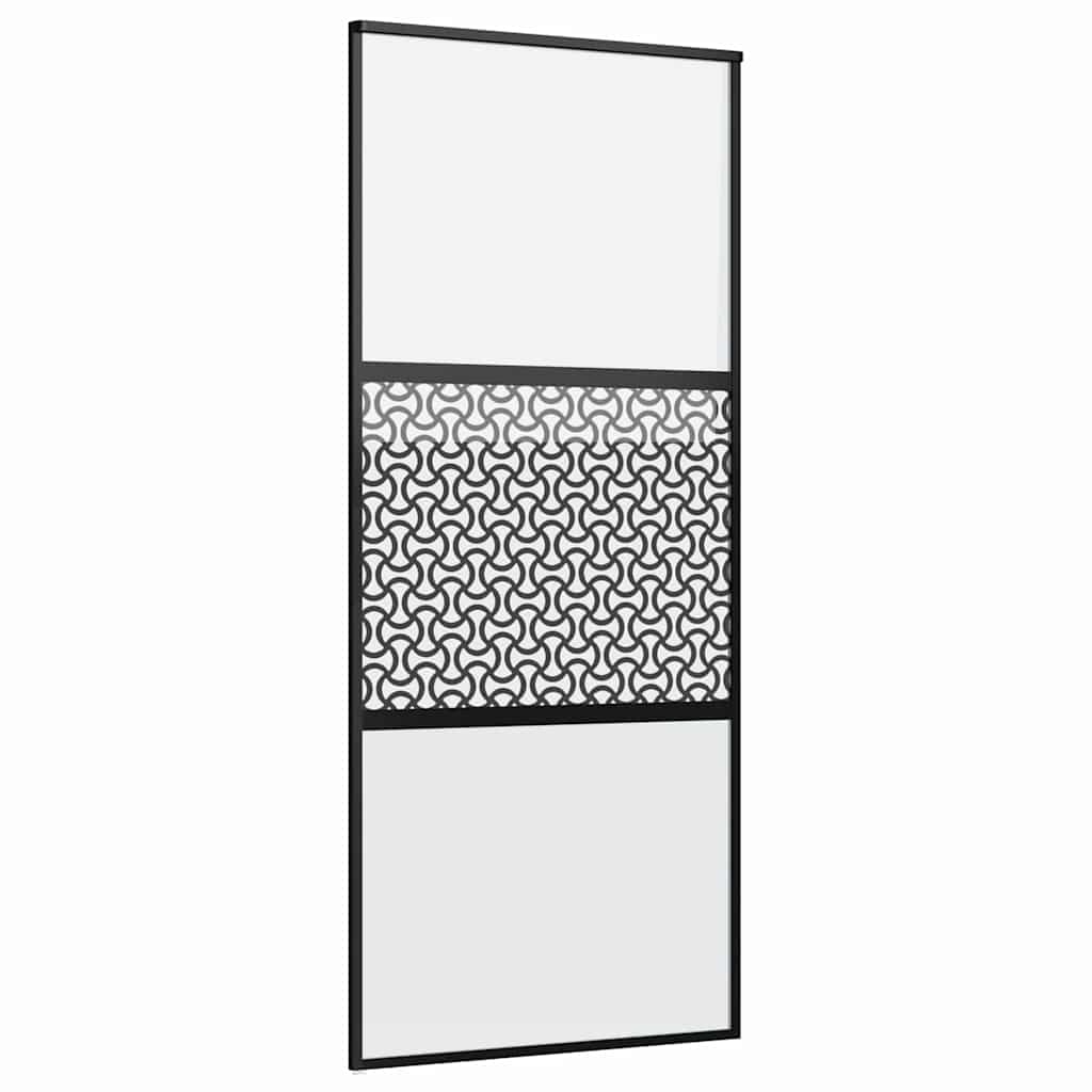 Slankios durys Juoda 90 x 205 cm Grūdintas stiklas, aliuminis