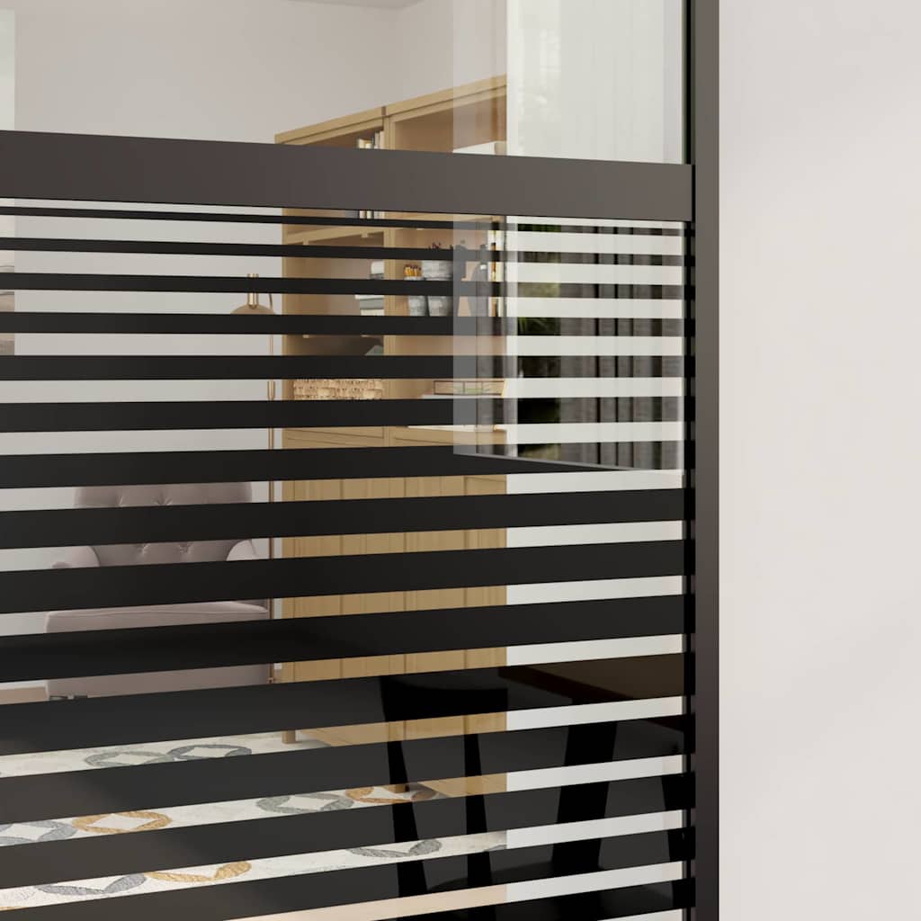 Bīdāmās durvis melnas 76 x 205 cm rūdīts stikls, alumīnijs