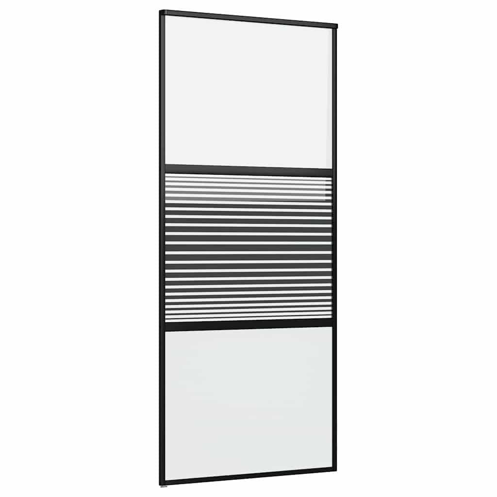 Slankios durys Juoda 90 x 205 cm Grūdintas stiklas, aliuminis