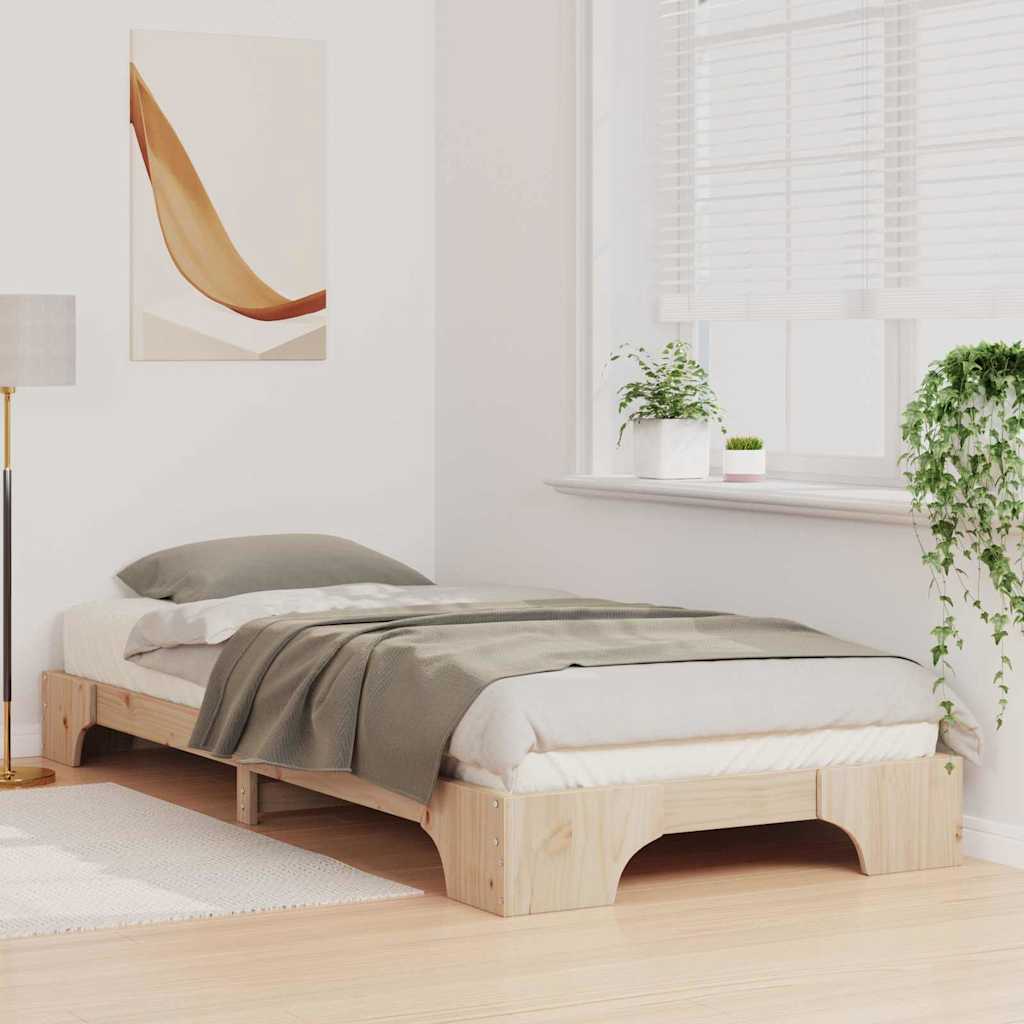 Grindų lovos rėmas su saugykla Ruda 90 x 210 cm Pušies masyvas