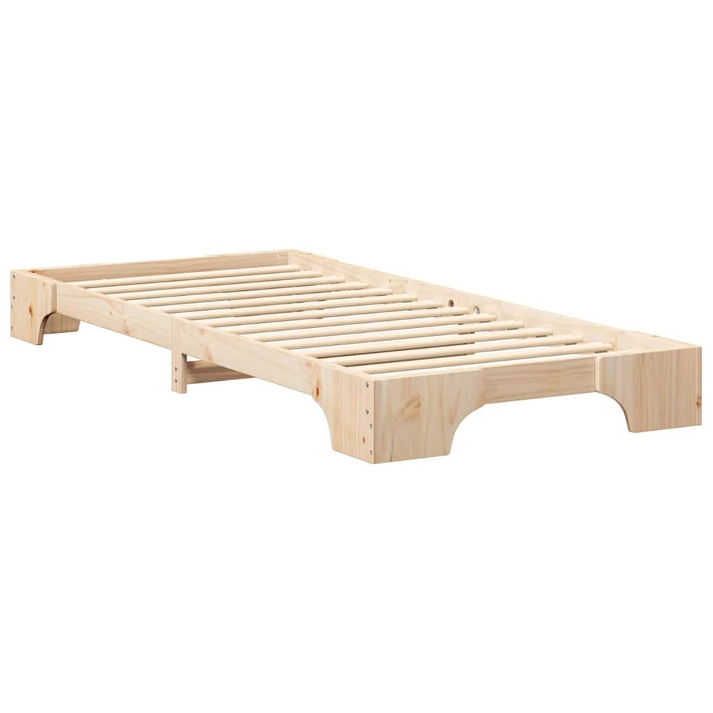Grindų lovos rėmas su saugykla Ruda 90 x 210 cm Pušies masyvas