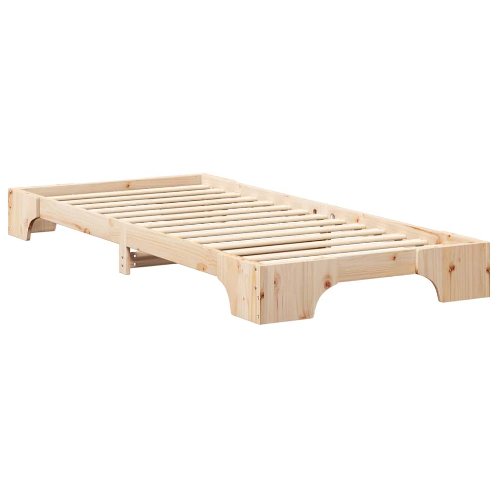 Grindų lovos rėmas su saugykla Ruda 90 x 210 cm Pušies masyvas