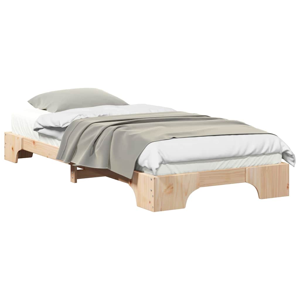 Grindų lovos rėmas su saugykla Ruda 90 x 210 cm Pušies masyvas