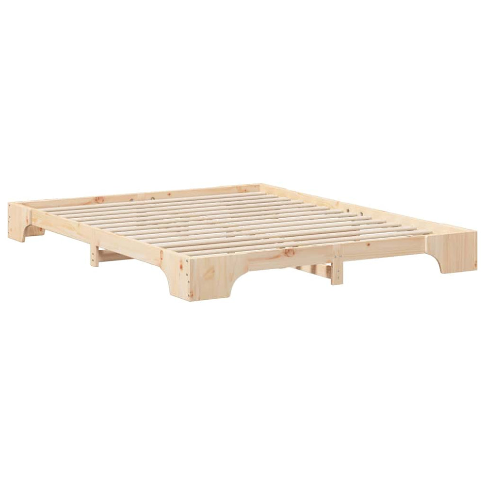 Grindų lovos rėmas su saugykla Ruda 160 x 220 cm Pušies masyvas
