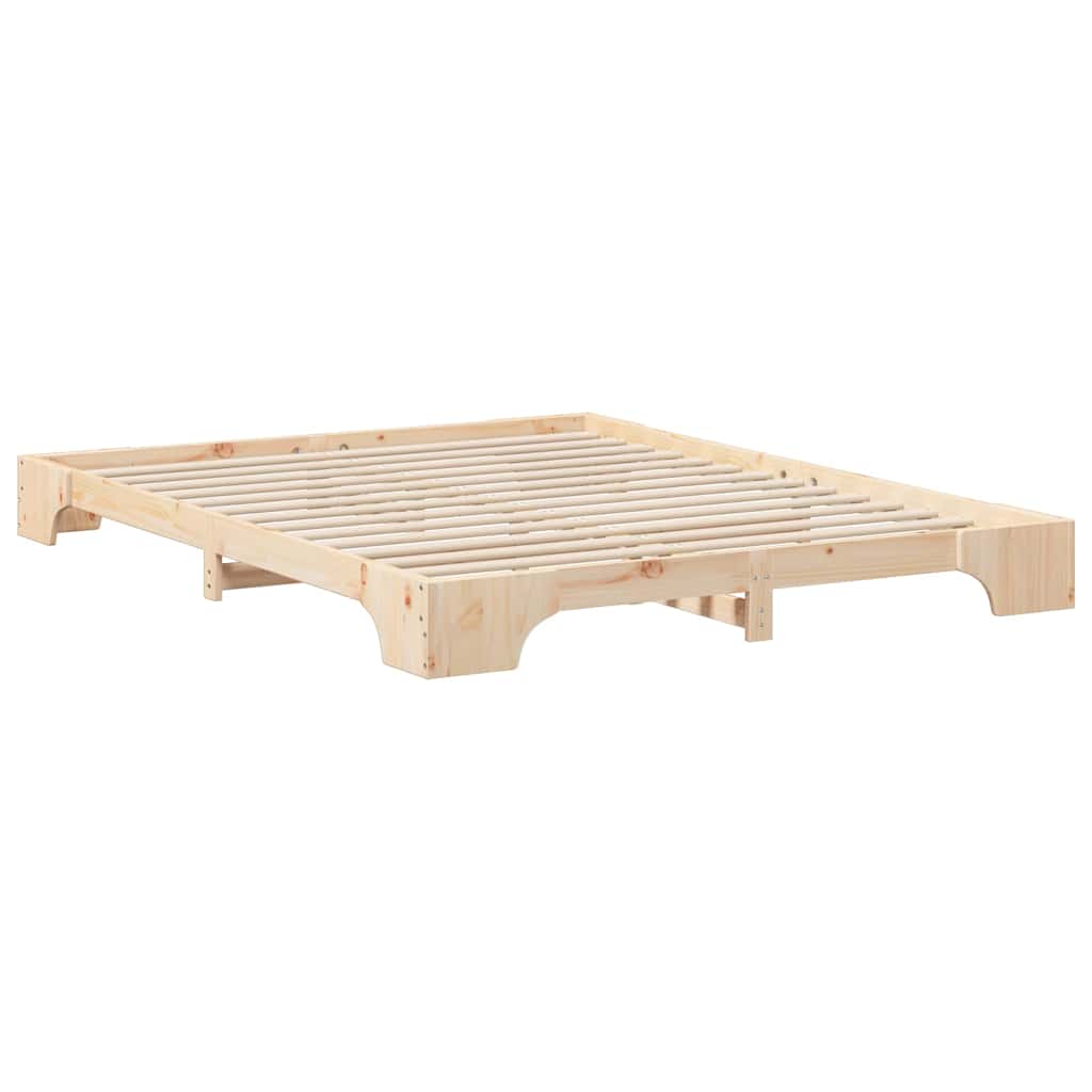 Grindų lovos rėmas su saugykla Ruda 160 x 220 cm Pušies masyvas