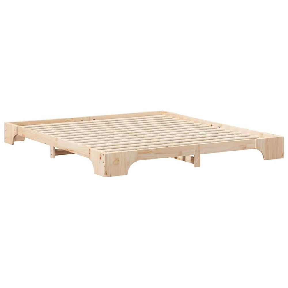 Grindų lovos rėmas su saugykla Ruda 180 x 220 cm Pušies masyvas