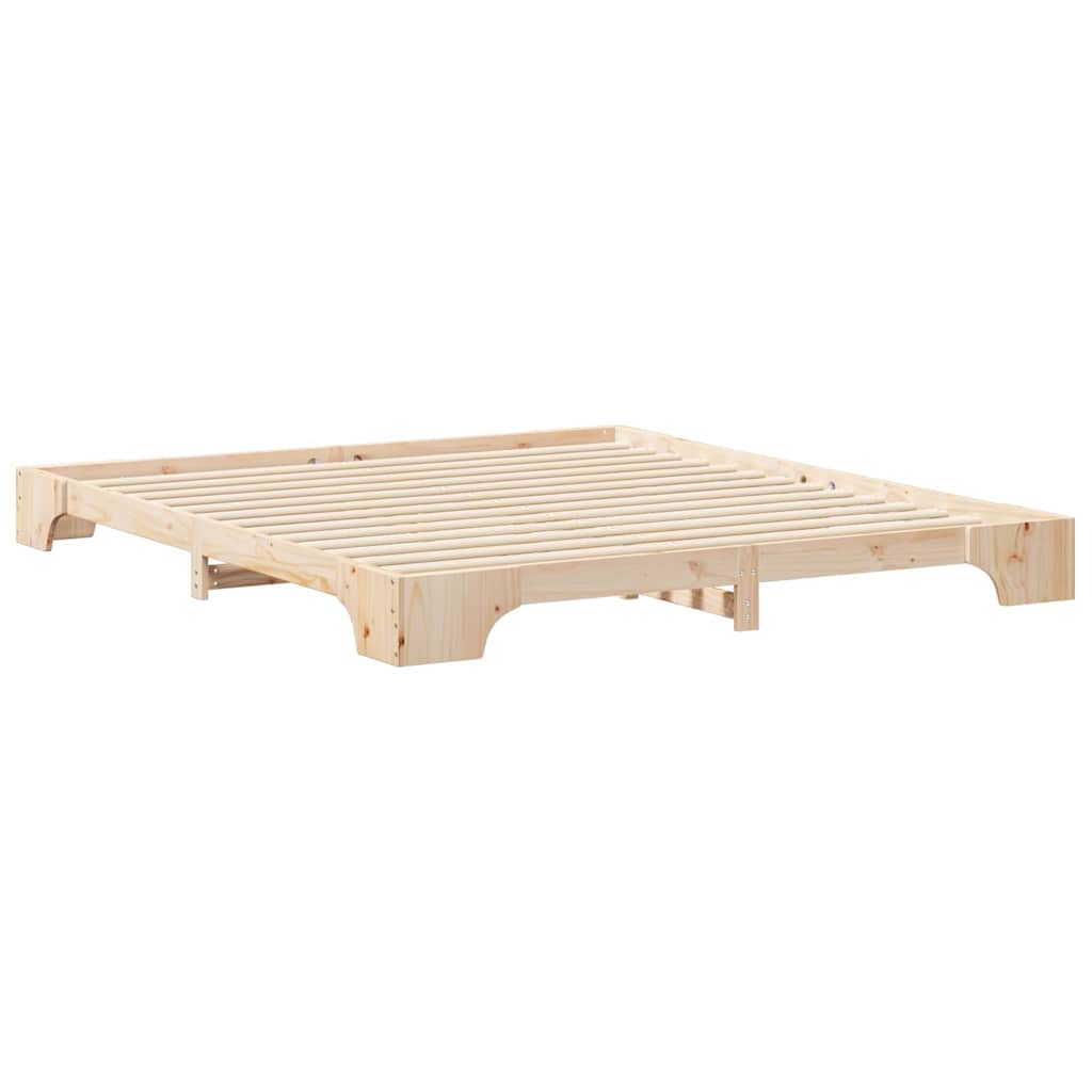 Grindų lovos rėmas su saugykla Ruda 200 x 220 cm Pušies masyvas