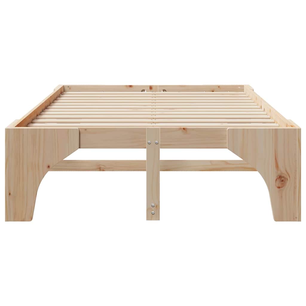 Grindų lovos rėmas su saugykla Ruda 140 x 190 cm Pušies masyvas